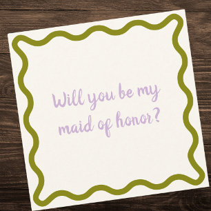 Handwritten Will you be my maid of honour? Proposa Invitation
