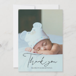 Handwritten Your Photo Baby Shower Thank You Card