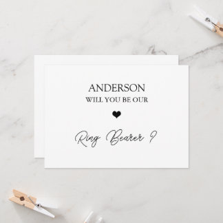 HandwrittenScript Heart Ring Bearer Proposal Card