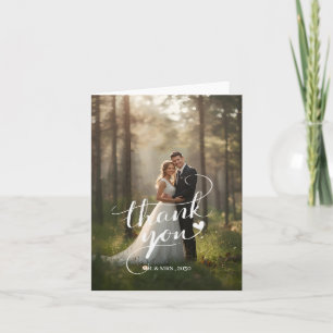 Handwritting with Heart Portrait Photo Wedding Holiday Card