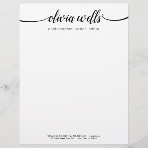 Handwrittren Calligraphy Script Typography Personalized Letterhead