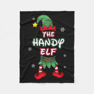 Handy Elf Christmas Pajamas Pjs Matching Family Gr Fleece Blanket
