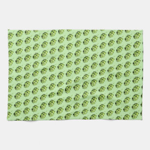 Handy Hops - Beer Lover's Dish Towel, inky design Tea Towel