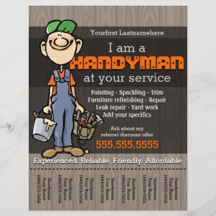 Handy Man.Carpenter.Plumber.Painter.Yard Work Flyer