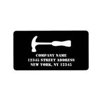 Handy man company address labels with hammer logo