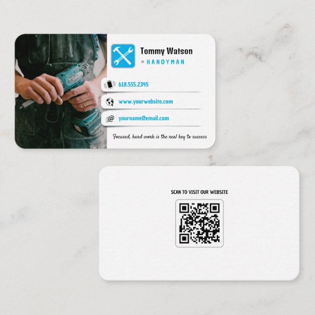 Handy Man | Construction | Contractor Business Card (Front/Back)