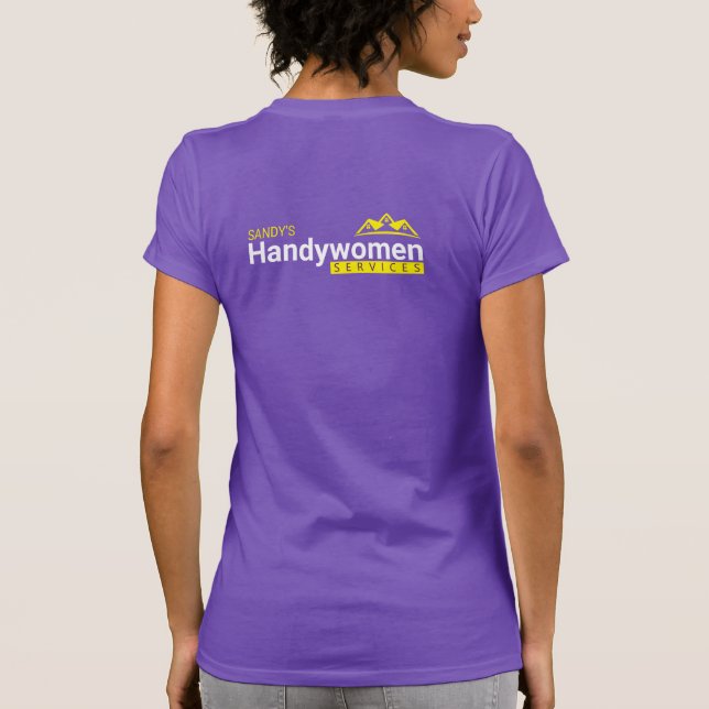 Handy Women Business Womens Vneck - Home Business T-Shirt (Back)