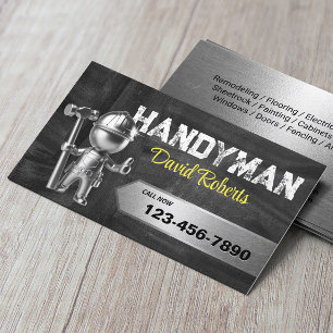 Handyman 3D Worker Repair & Maintenance Service Business Card