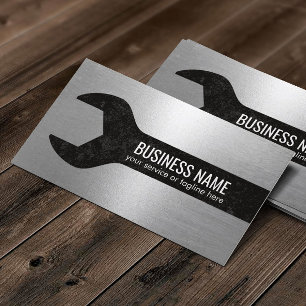 Handyman Auto Repair Maintenance Service Metallic Business Card