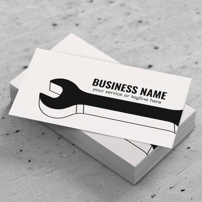 Handyman Auto Repair Service Cute 3D Wrench Business Card (Creator Uploaded)