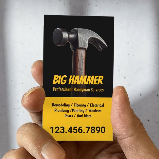Handyman Big Hammer Repair Service Business Card (Creator Uploaded)