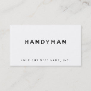Handyman [Black Faux Letterpress Style] Business Card