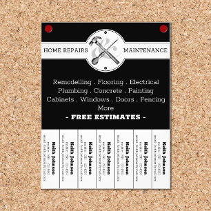 Handyman Black Modern Professional Construction  Flyer