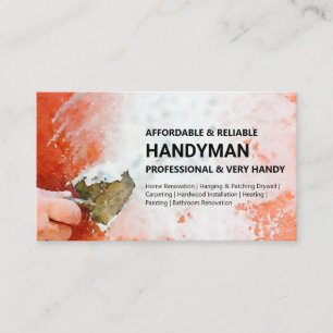 Handyman Business Card - Putty Wall on Black