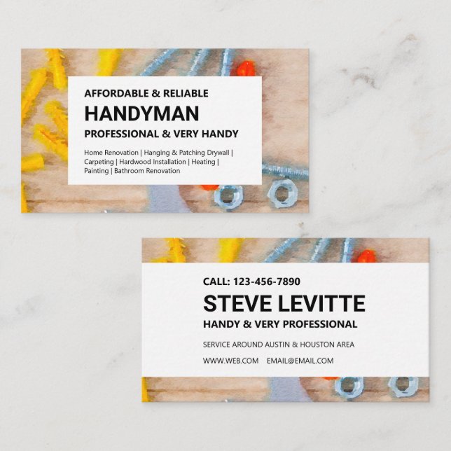 Handyman Business Card - Working Tools (Front/Back)