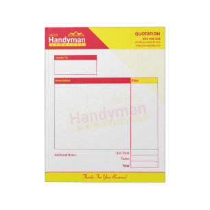 Handyman Business Quote Pad - Home Business