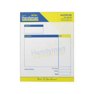 Handyman Business Quote Pad - Home Business