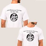 Handyman Business Work Shirts Double Side<br><div class="desc">Handyman business logo work and promotional tee shirts with logo template and text template you can customise online by replacing the templates with your own business logo, photo, and text or use our logo emblem on our shirts. Designed on the front and back of the shirts to promote branding or...</div>