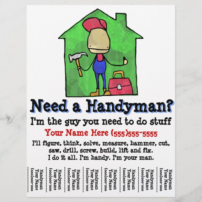 Handyman. Carpenter. Builder. Marketing flyer (Front)