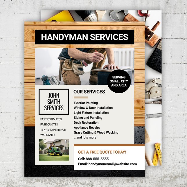 Handyman Carpenter Home Renovations Services Flyer (Creator Uploaded)