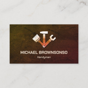 Handyman Carpenter Services Simple Retro Business Card