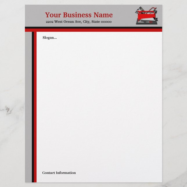 Handyman Carpenter Tool Box Stationery Personalised Letterhead (Front)