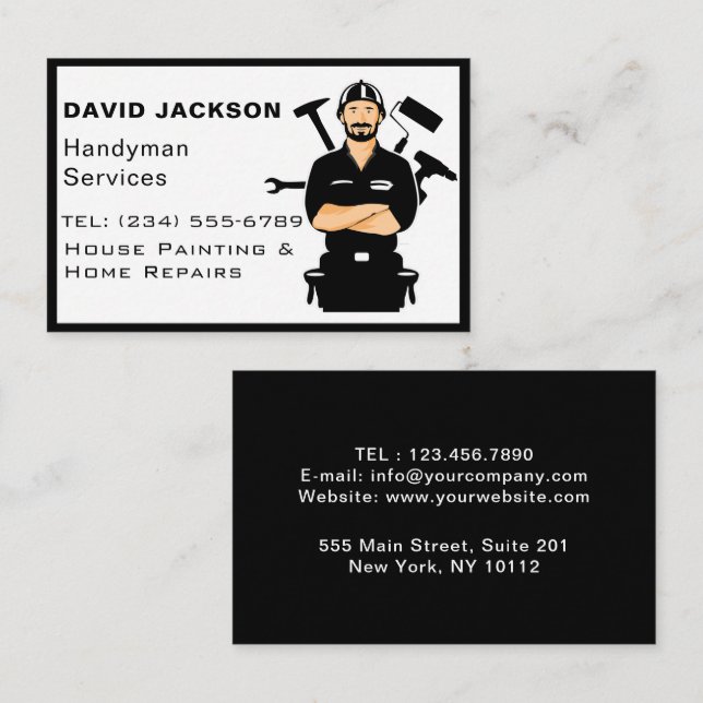 Handyman / Carpenter Tools Home Improvement Wood  Business Card (Front/Back)