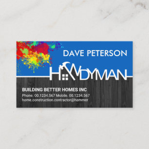 handyman, construction, contractor, home construct business card