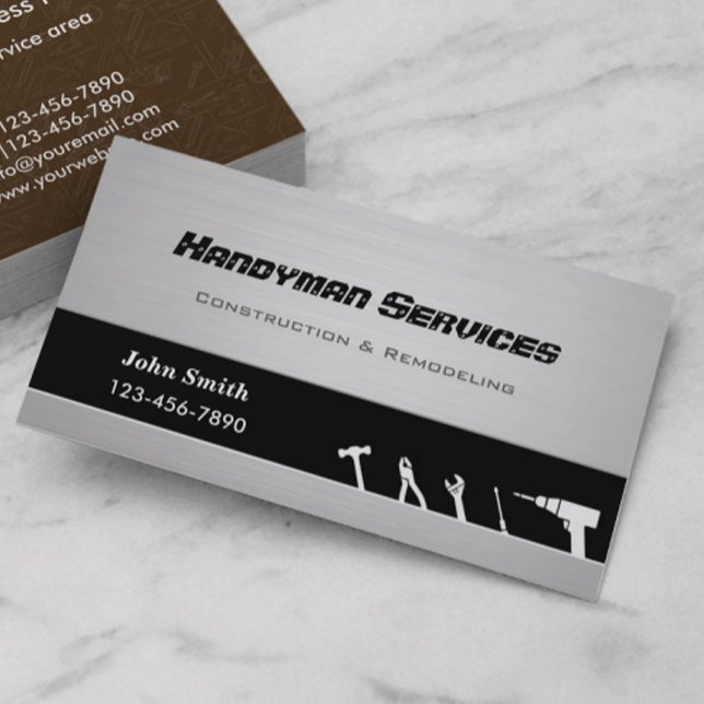 Handyman construction remodeling business cards (Creator Uploaded)