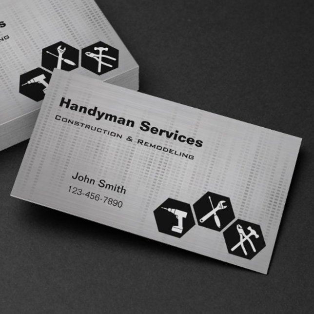 Handyman construction remodeling business cards (Creator Uploaded)