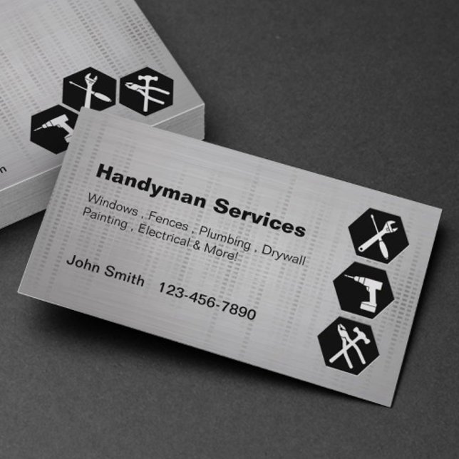 Handyman construction remodeling business cards (Creator Uploaded)