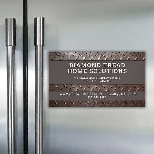 Handyman Construction Repair Service Metal Steel Magnetic Business Card (Creator Uploaded)