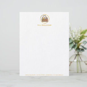 Handyman Contractor Modern Black Gold Toolbox Logo Custom Letterhead