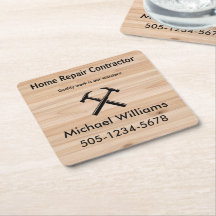 Handyman Contractor Rustic Wood Hammer Logo