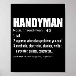 Handyman Definition Tees Funny Dad Handyman Father Poster