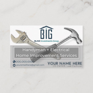 handyman electrical home improvement services business card