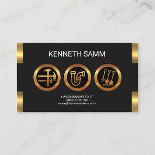 Handyman Fabulous Faux Gold Presentation Business Card