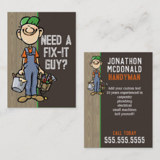 Handyman Fix-It Carpenter Painter Plumber Unique Business Card