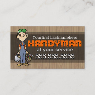Handyman.Fix-It Man.Home repair.Custom text/colour Business Card