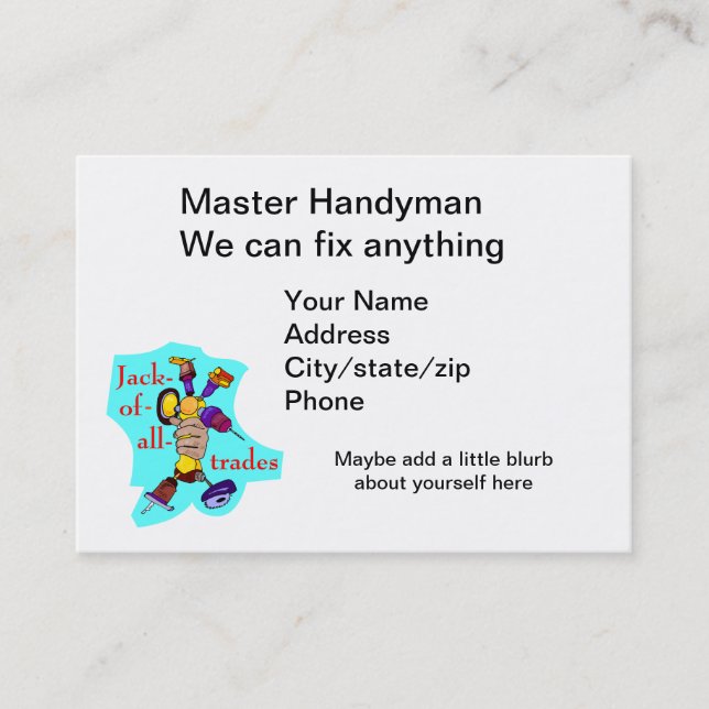 Handyman for everything business card (Front)