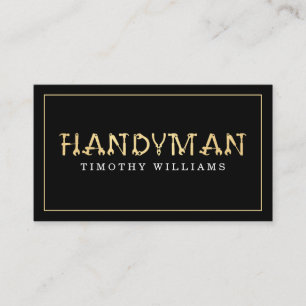 Handyman Gold & Black Modern  Business Card