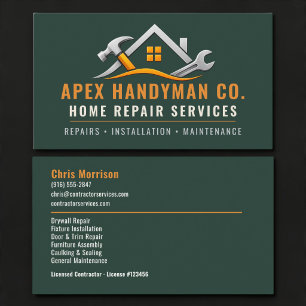 Handyman Green Professional Services Business Card