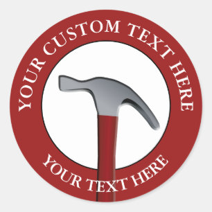 Handyman Hammer Icon1 1/2" Classic Round Sticker