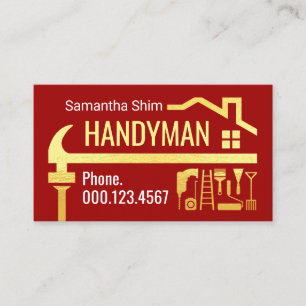 Handyman Hammer Roof Repair Fix-It Business Card