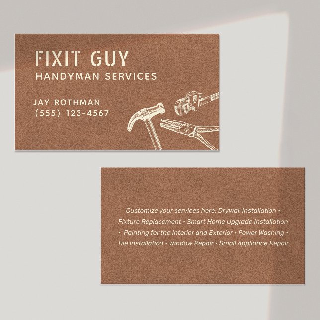 Handyman Hammer Wrench Pliers Construction  Business Card (Creator Uploaded)