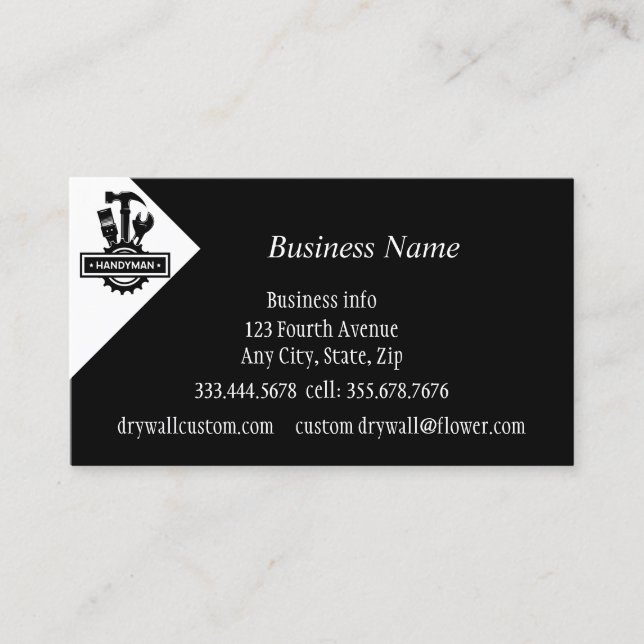 Handyman Handiman Repair Person Maintenance Business Card (Front)