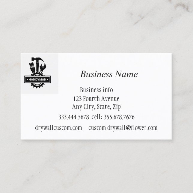 Handyman Handiman Repair Person Maintenance Business Card (Front)
