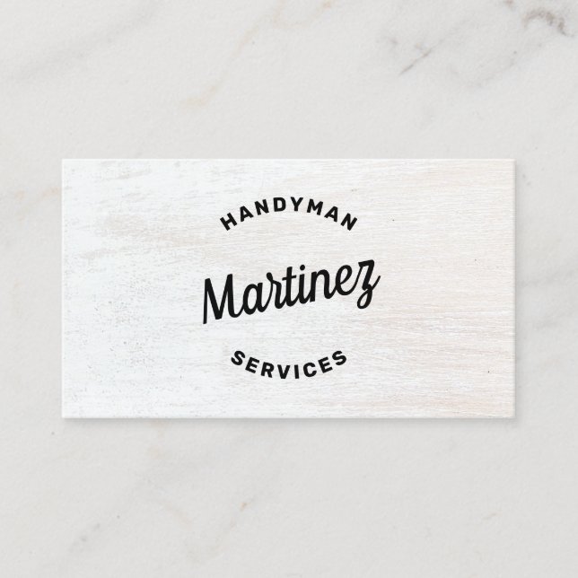 Handyman Home Improvement Wood Business Card (Front)
