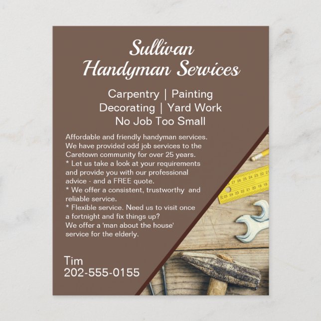 Handyman Home Maintenance Business Promotional Flyer (Front)