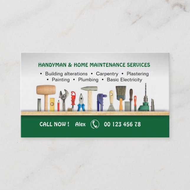 Handyman & Home maintenance services Business Card (Front)